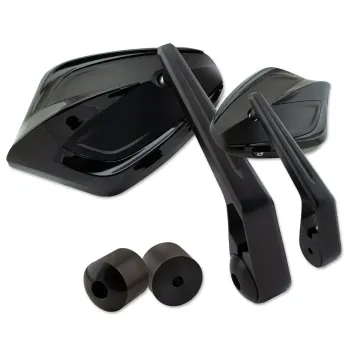 cafe 4 racer - Mirror Clamp M10-R 7/8&quot-22mm Pc Aluminium Black 1-piece - HS MOTO Germany Accessories 4251352604101