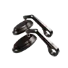 cafe 4 racer - Oval Handle Bar End Side Mirrors CR5 black CNC - Cafe4Racer Bar end mirrors 