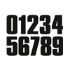 cafe 4 racer - Start number set 80s-Style, black matt, 112mm high, 1 piece each (0 to 9), heavy duty - KEDO Billet Emblems Stickers Logos 