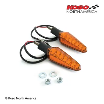 cafe 4 racer - KOSO LED indicator NUOVO, black, amber lens - Koso Standard indicators 4054783301492