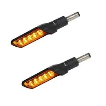 cafe 4 racer - Cobra Motorcycle Sequential LED 2in1 position light with turn signal smoked pair - Cafe4Racer Running light LED turn signal 