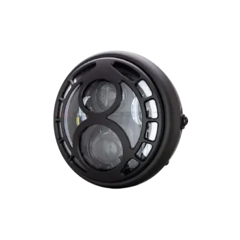cafe 4 racer - 7" LED matně černý Rukis mřížka - MAX-INC  Světla LED 