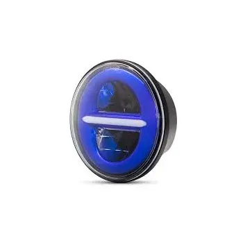 cafe 4 racer - 5-3/4 Harley Headlight 5.75" Led Headlamps insert blue - Cafe4Racer LED Headlight & inserts 