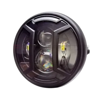 cafe 4 racer - LED světlomet s parkovacím světlem, černý - Cafe4Racer Přední světla s bočním uchycením 