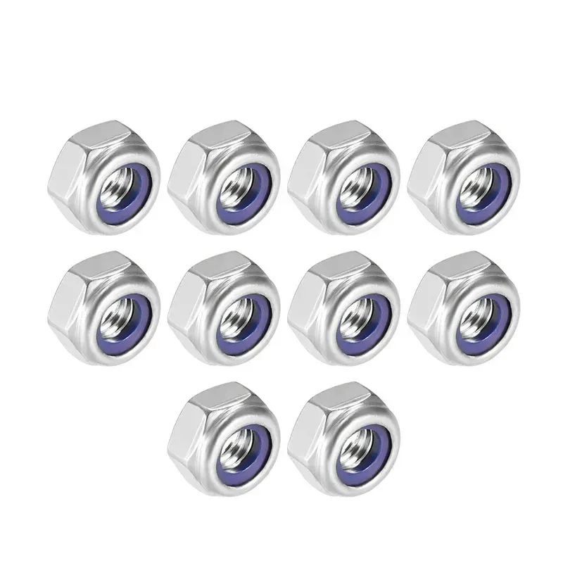 cafe 4 racer - Stainless Steel nut M6 10pcs with nylon inserts - Cafe4Racer Screw nuts sets pins orings 