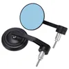 cafe 4 racer - RETRO Aluminum CNC Handle Bar End Side Mirrors black - Cafe4Racer Bar end mirrors 
