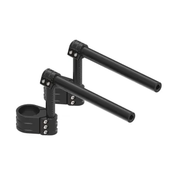 cafe 4 racer - Universal clip-ons 50mm  Black with brushed TOP side - Cafe4Racer Cafe Racer clip-ons 