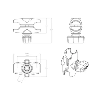 cafe 4 racer - RAM KRÁTKY DVOJITÝ DRŽIAK SOCKET - RAM Mounts Príslušenstvo pre mobilné telefóny 793442002649