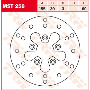 TRW Lucas brake disc MST258, rigid