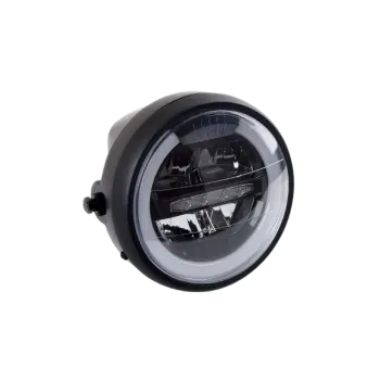 cafe 4 racer - LSL Scrambler Head Light, černá/chromová - LSL Přední světla s bočním uchycením 4251342922918