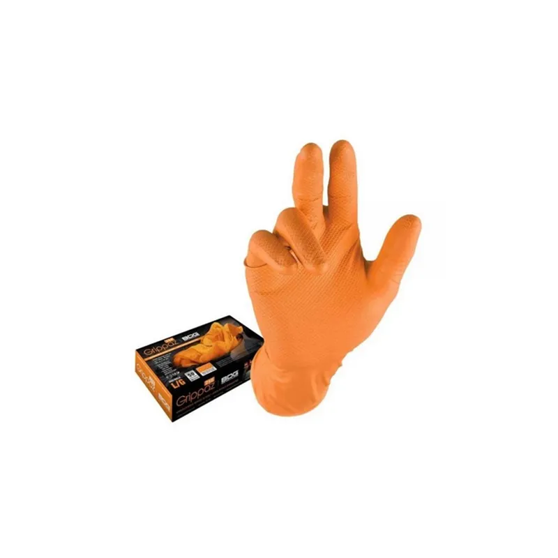 cafe 4 racer - Grippaz 246 Anti-slip nitrile gloves orange size L/9 - 50pcs -  Disposable nitrile gloves 5391515867673