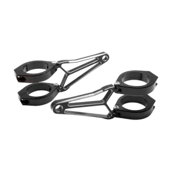 cafe 4 racer - Sada CNC svorek hliník černý Ø 38-41mm 2 svorky - HS MOTO Germany Držáky světlometů 4251352629173
