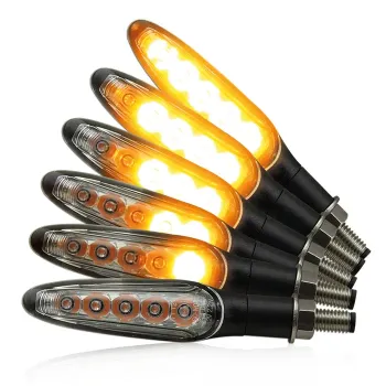 cafe 4 racer - Cobra Motorcycle Sequential LED 2in1 position light with turn signal smoked pair - Cafe4Racer Running light LED turn signal 