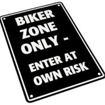 cafe 4 racer - Hliníkové označenie tabuľka parkoviska Bike It - Biker Zone Only - BIKEIT Darčeky 