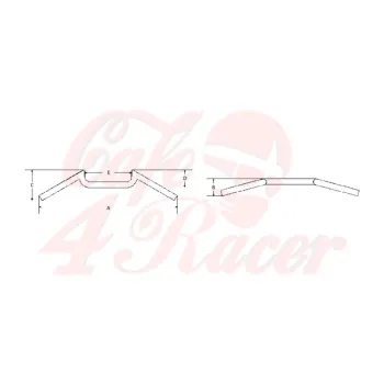 cafe 4 racer - Handlebar FEHLING - M-bar, 7/8 inch, 57,5 cm - Fehling Cafe Racer M-bars 