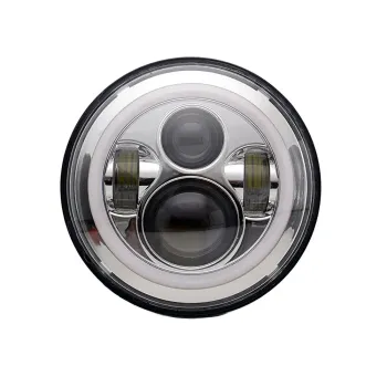 cafe 4 racer - HIGHSIDER 7 inch LED headlight RENO TYPE 4 black - Highsider LED Headlight & inserts 4054783232147