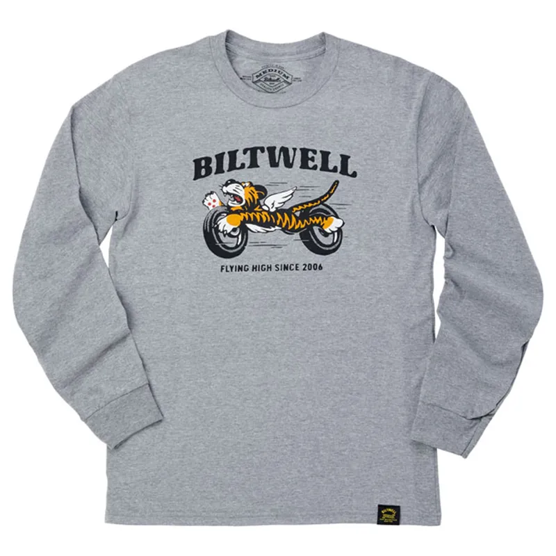 cafe 4 racer - Biltwell Tiger tričko s dlouhým rukávem grafitové - BILTWELL Trička 