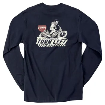 cafe 4 racer - Biltwell Left turn longsleeve t-shirt black - BILTWELL T-Shirts 