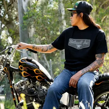 cafe 4 racer - Biltwell Grey shield t-shirt black - BILTWELL T-Shirts 