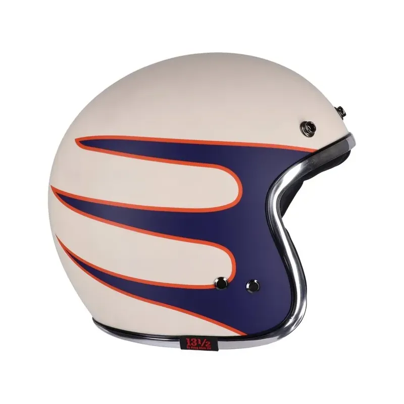 cafe 4 racer - 13 1/2 Skull bucket helmet Superior vintage white - 13 1/2 Company 13 1/2 Skull 