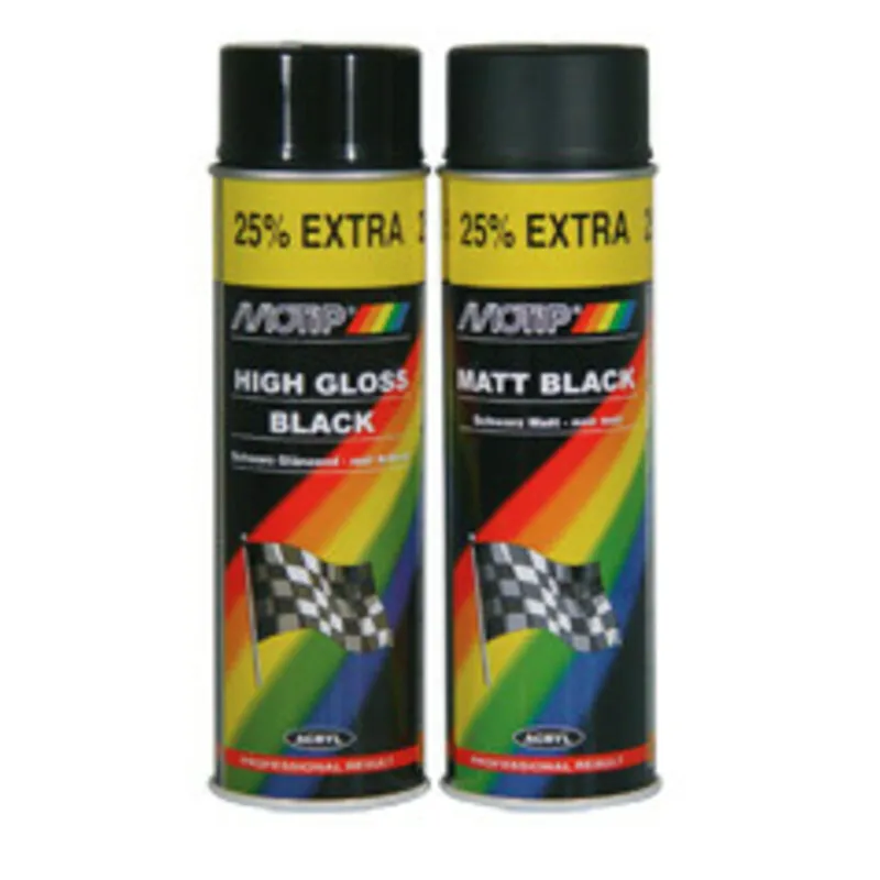 cafe 4 racer - MOTIP SPREJ SATÉNOVÁ ČIERNA 500ML - MOTIP Ostatné 8711347040018