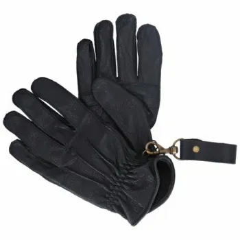 cafe 4 racer - Motone JAEGER - Motorcycle Riding Gloves - Aniline Leather - Black - Motone Gloves 