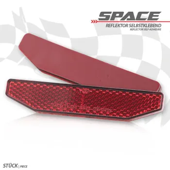 cafe 4 racer - Sada odrazek "Classic" červená obdélníková s rámečkem a držákem L Rozměry: 90 x - HS MOTO Germany Reflektor - odrazky 4251926911550