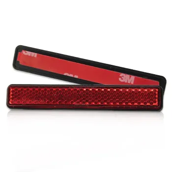 cafe 4 racer - Floodlight "Slim" Red Rectangular Dimensions: 100 x 13 mm Self-adhesive E-approved - HS MOTO Germany Reflectors 4251352611475