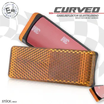 cafe 4 racer - Sada odrazek "Classic" červená obdélníková s rámečkem a držákem L Rozměry: 90 x - HS MOTO Germany Reflektor - odrazky 4251926911550