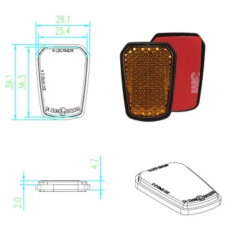 cafe 4 racer - DAYTONA Reflector,Rectangular, 100x13 mm, ECE - Daytona Reflectors 1140014