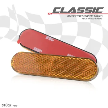 cafe 4 racer - LESKLÝ REFLEKTOR,OBD. M5,103X16MM,ORANŽOVÝ - Shin Yo Reflektor - odrazky 4054783232246