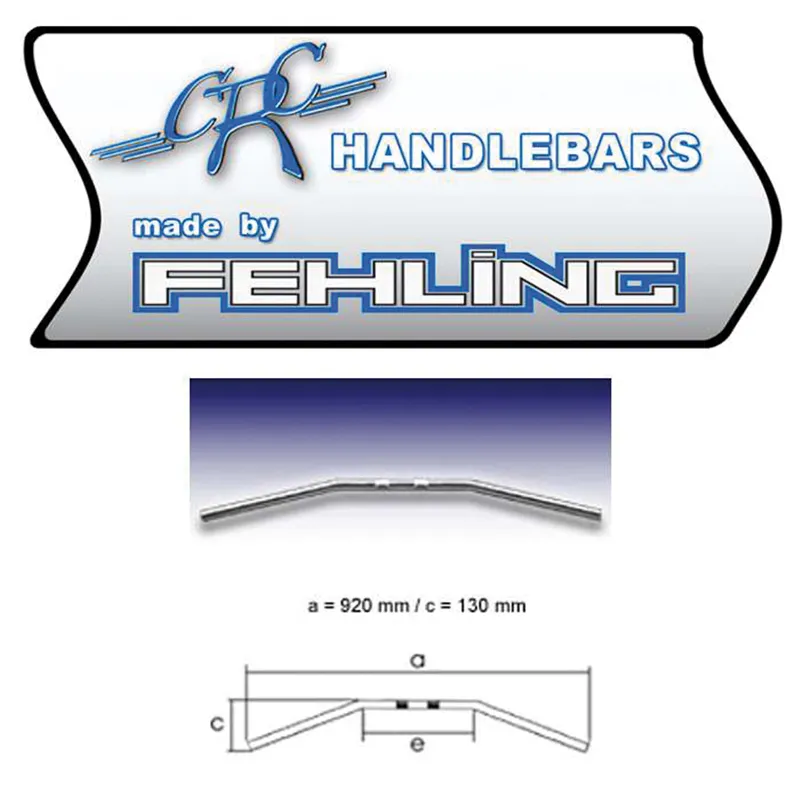 cafe 4 racer - 1-Inch Handlebar "Drag Bar" (LDHD 5) chrome W: 92 cm x D: 13 cm x W/Center: - Fehling Scrambler handlebars 4251352655707
