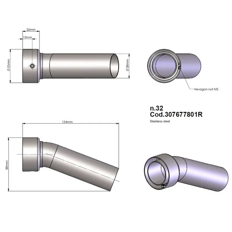cafe 4 racer - Leovince "DB-Killer" N.32 Kód 307677801R Rozměry: Tlumič Ø 52 mm Výstup 38 - LeoVince Příslušenství 4251352661623