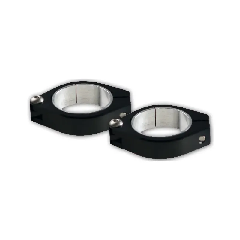 cafe 4 racer - CNC Clamp Set Aluminum Black Ø 38-41mm 2 Clamps - HS MOTO Germany Headlights  brackets & holders   4251352629173