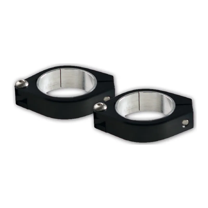 cafe 4 racer - CNC Clamp Set Aluminum Black Ø 43 mm 2 Clamps - HS MOTO Germany Headlights  brackets & holders   4251352622556