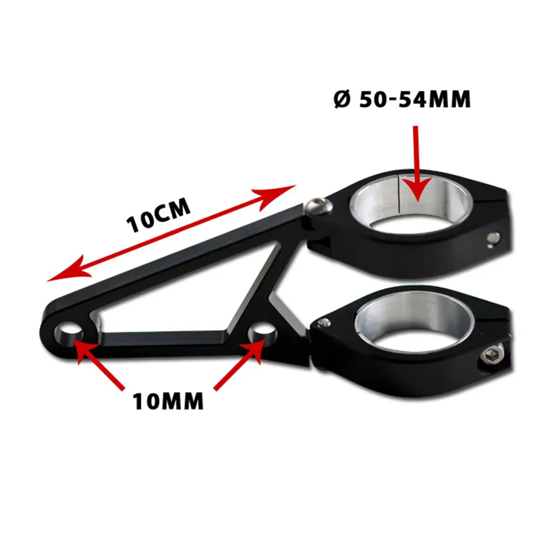 cafe 4 racer - Sada držiakov lampy CNC hliník čierny Ø: 50-54mm 4 čierne svorky a 2 držiaky - HS MOTO Germany Držiaky svetlometov 4251352602237