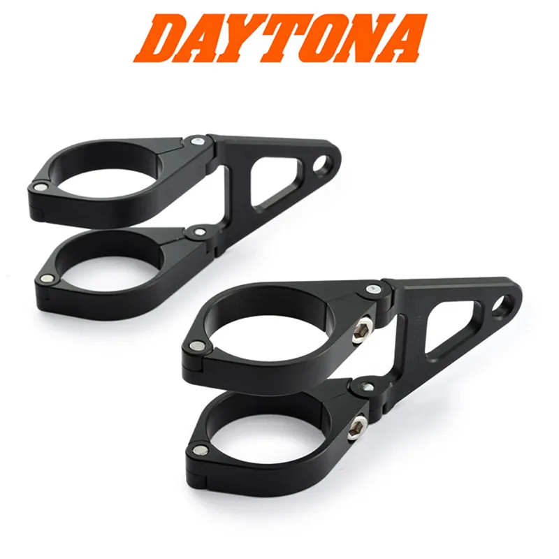cafe 4 racer - Sada držiakov na lampu CNC čierna krátka Ø: 39mm 4 svorky a 2 držiaky - Daytona Držiaky svetlometov 4251352631664