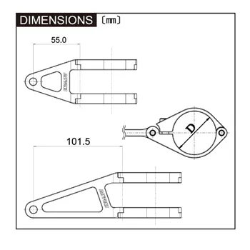 cafe 4 racer - Sada držiakov na lampu CNC čierna krátka Ø: 39mm 4 svorky a 2 držiaky - Daytona Držiaky svetlometov 4251352631664