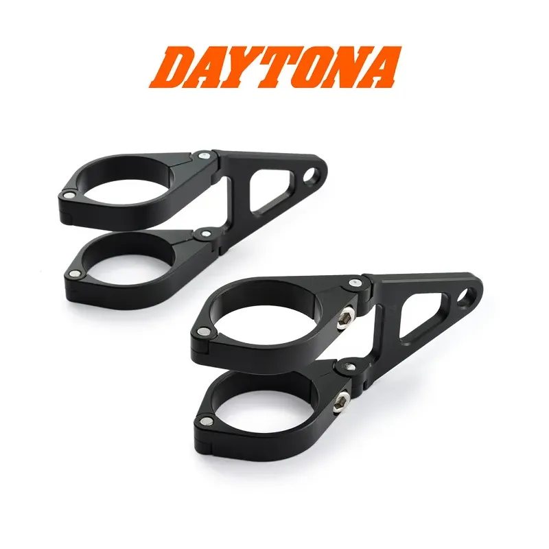 cafe 4 racer - Sada držáků lampy CNC černá krátká Ø: 41mm 4 svorky a 2 držáky - Daytona Držáky světlometů 4251352631657