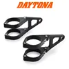 cafe 4 racer - Sada držáků lampy CNC černá krátká Ø: 41mm 4 svorky a 2 držáky - Daytona Držáky světlometů 4251352631657