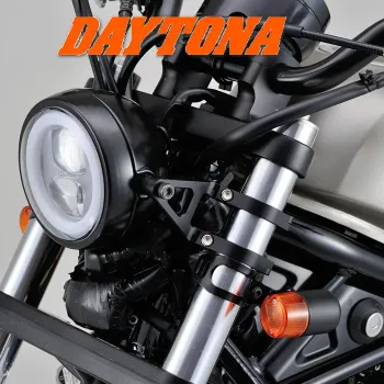 cafe 4 racer - Sada držáků lampy CNC černá krátká Ø: 41mm 4 svorky a 2 držáky - Daytona Držáky světlometů 4251352631657