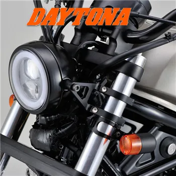 cafe 4 racer - CNC Lamp Holder Set Black Short Ø: 49mm 4 Clamps and 2 Holders - Daytona Headlights  brackets & holders   4251352631633