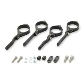 cafe 4 racer - CNC Lamp Holder Set Aluminum Black Fork Ø 35mm 4 x Black Clamps + - Daytona Headlights  brackets & holders   4251926903142