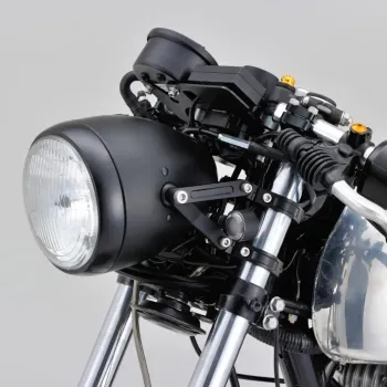 cafe 4 racer - CNC Lamp Holder Set Aluminum Black Fork Ø 35mm 4 x Black Clamps + - Daytona Headlights  brackets & holders   4251926903142
