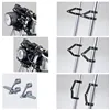 cafe 4 racer - CNC Lamp Holder Set Aluminum Black Fork Ø 41mm 4 x Black Clamps + - Daytona Headlights  brackets & holders   4251926903166