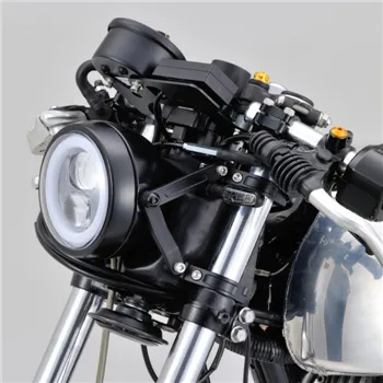 cafe 4 racer - CNC Lamp Holder Set Aluminum Black Fork Ø 41mm 4 x Black Clamps + - Daytona Headlights  brackets & holders   4251926903166