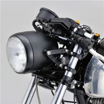 cafe 4 racer - Sada držáků lampy CNC hliník černý vidlice Ø 49mm 4 x černé svorky + - Daytona Držáky světlometů 4251926903173