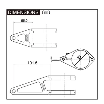 cafe 4 racer - Sada držáků lampy CNC dlouhá černá Ø: 39mm 4 svorky a 2 držáky - Daytona Držáky světlometů 4251352631619