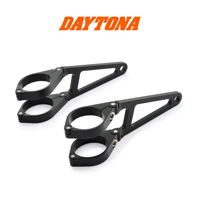 cafe 4 racer - Sada držáků lampy CNC dlouhá černá Ø: 41mm 4 svorky a 2 držáky - Daytona Držáky světlometů 4251352631602