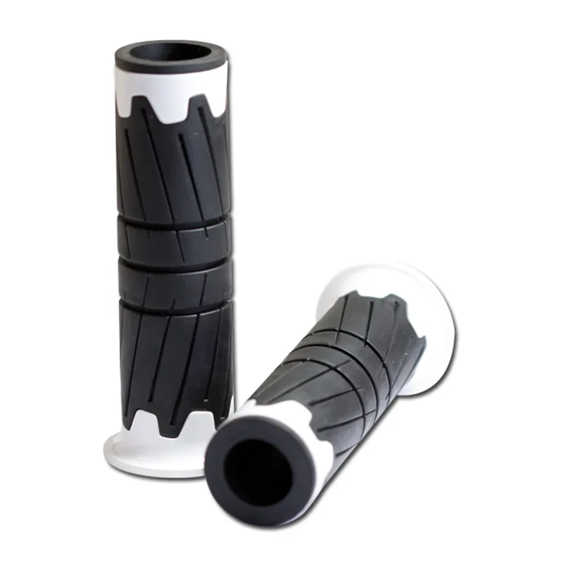cafe 4 racer - Grip guma "Lesklá" 7/8 22mm Bílá ABS/Guma D: 125mm Otevřený konec - HS MOTO Germany 22 mm & 7/8 inch 4251352602763